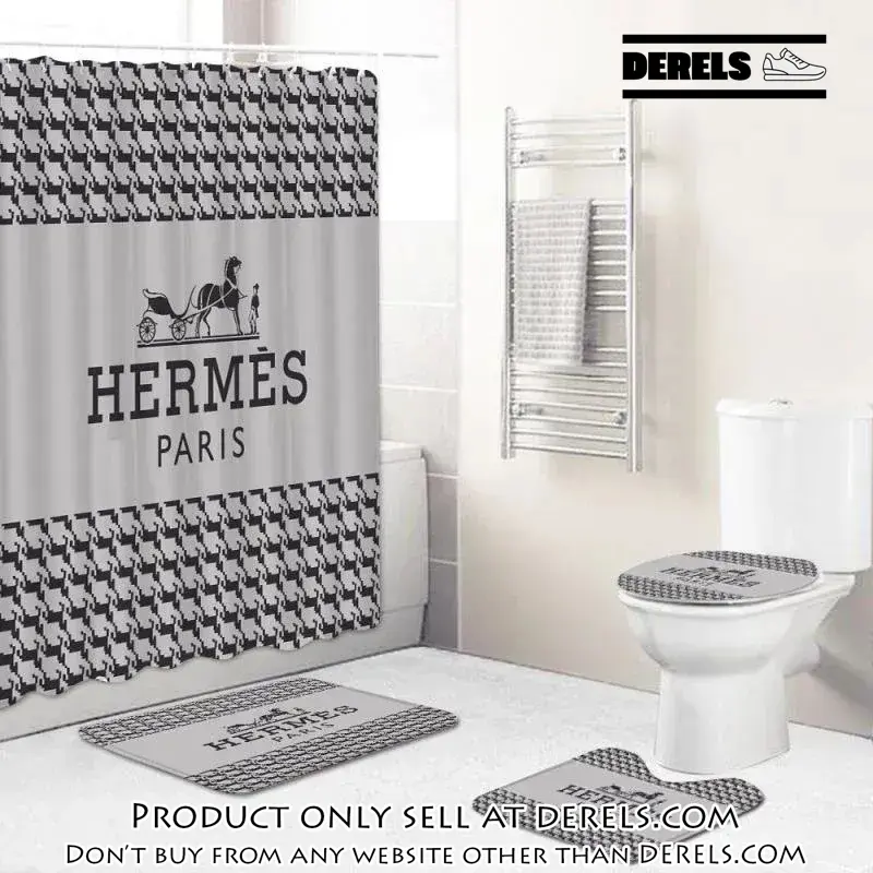 Hermes grey fashion logo limited luxury brand bathroom set home decor dr1128531